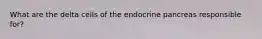 What are the delta cells of the endocrine pancreas responsible for?