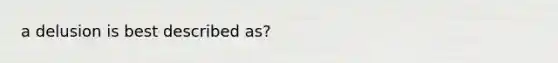 a delusion is best described as?