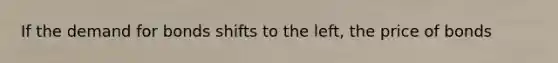 If the demand for bonds shifts to the​ left, the price of bonds