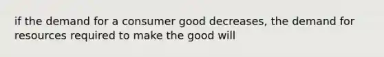 if the demand for a consumer good decreases, the demand for resources required to make the good will