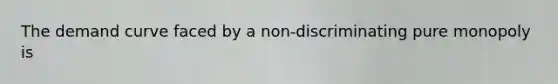 The demand curve faced by a non-discriminating pure monopoly is