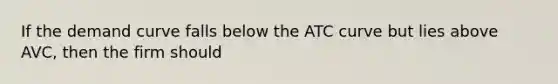 If the demand curve falls below the ATC curve but lies above AVC, then the firm should