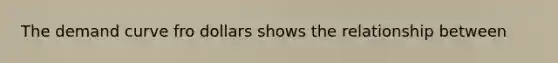 The demand curve fro dollars shows the relationship between