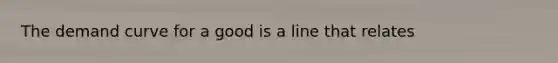 The demand curve for a good is a line that relates