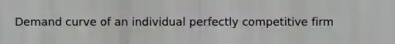 Demand curve of an individual perfectly competitive firm