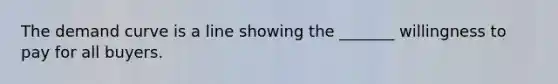 The demand curve is a line showing the _______ willingness to pay for all buyers.