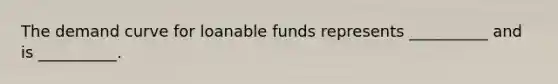 The demand curve for loanable funds represents __________ and is __________.