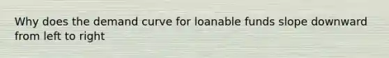 Why does the demand curve for loanable funds slope downward from left to right