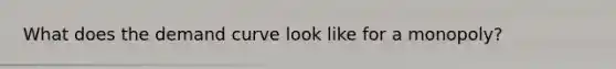 What does the demand curve look like for a monopoly?