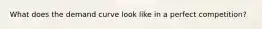 What does the demand curve look like in a perfect competition?