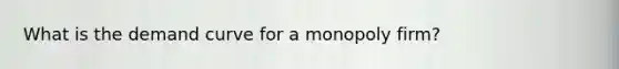 What is the demand curve for a monopoly firm?