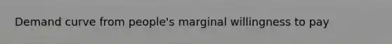 Demand curve from people's marginal willingness to pay