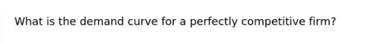 What is the demand curve for a perfectly competitive firm?