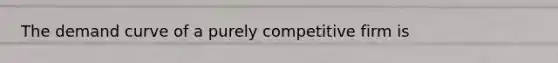 The demand curve of a purely competitive firm is