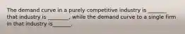 The demand curve in a purely competitive industry is _______ that industry is ________, while the demand curve to a single firm in that industry is_______.