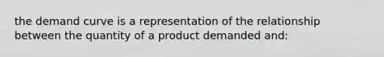 the demand curve is a representation of the relationship between the quantity of a product demanded and: