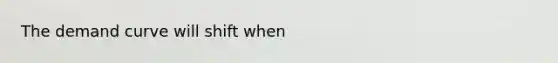 The demand curve will shift when