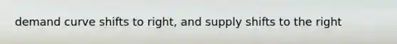 demand curve shifts to right, and supply shifts to the right