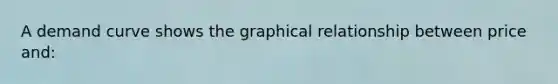 A demand curve shows the graphical relationship between price and: