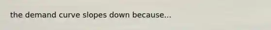 the demand curve slopes down because...