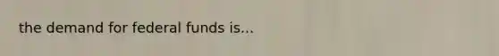 the demand for federal funds is...