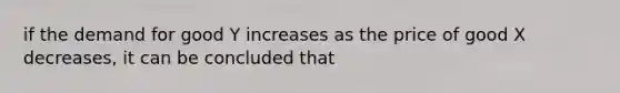 if the demand for good Y increases as the price of good X decreases, it can be concluded that