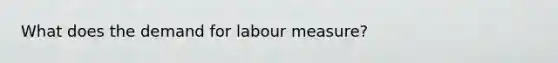 What does the demand for labour measure?