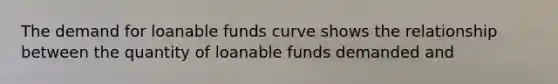 The demand for loanable funds curve shows the relationship between the quantity of loanable funds demanded and