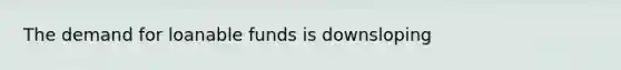 The demand for loanable funds is downsloping