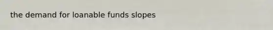 the demand for loanable funds slopes