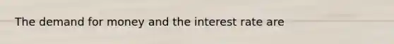 The demand for money and the interest rate are