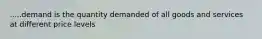 .....demand is the quantity demanded of all goods and services at different price levels