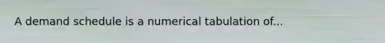 A demand schedule is a numerical tabulation of...