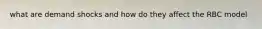 what are demand shocks and how do they affect the RBC model