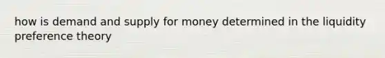 how is demand and supply for money determined in the liquidity preference theory