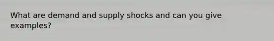 What are demand and supply shocks and can you give examples?