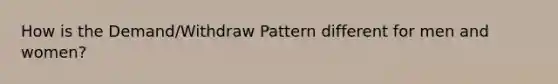 How is the Demand/Withdraw Pattern different for men and women?