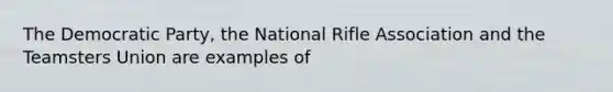 The Democratic Party, the National Rifle Association and the Teamsters Union are examples of