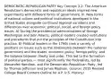 DEMOCRATIC-REPUBLICAN PARTY Key Concept 3.2: The American Revolution's democratic and republican ideals inspired new experiments with different forms of government. III. New forms of national culture and political institutions developed in the United States alongside continued regional variations and differences over economic, political, social, and foreign policy issues. A) During the presidential administrations of George Washington and John Adams, political leaders created institutions and precedents that put the principles of the Constitution into practice. B) Political leaders in the 1790s took a variety of positions on issues such as the relationship between the national government and the states, economic policy, foreign policy, and the balance between liberty and order. This led to the formation of political parties — most significantly the Federalists, led by Alexander Hamilton, and the Democratic-Republican Party, led by Thomas Jefferson and James Madison. (source: 2015 Revised College Board Content Outline for A.P. U.S. History)