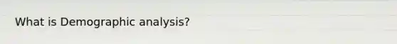 What is Demographic analysis?