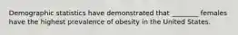 Demographic statistics have demonstrated that ________ females have the highest prevalence of obesity in the United States.