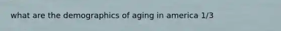 what are the demographics of aging in america 1/3