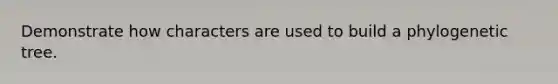 Demonstrate how characters are used to build a phylogenetic tree.