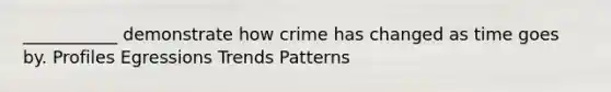 ___________ demonstrate how crime has changed as time goes by. Profiles Egressions Trends Patterns