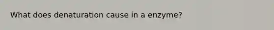 What does denaturation cause in a enzyme?