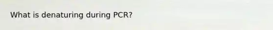 What is denaturing during PCR?