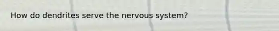 How do dendrites serve the nervous system?