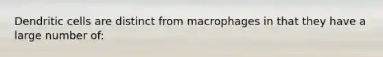 Dendritic cells are distinct from macrophages in that they have a large number of: