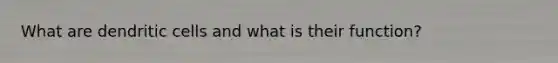 What are dendritic cells and what is their function?