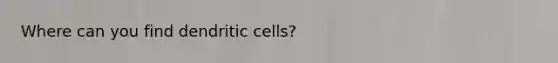 Where can you find dendritic cells?